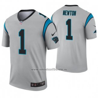 Camiseta NFL Legend Carolina Panthers 1 Cam Newton Inverted Gris