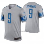 Camiseta NFL Legend Detroit Lions 9 Matthew Stafford Inverted Gris