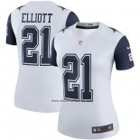 Camiseta NFL Legend Mujer Dallas Cowboys Ezekiel Elliott Blanco Color Rush