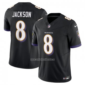 Camiseta NFL Limited Baltimore Ravens Lamar Jackson Vapor F.U.S.E. Negro