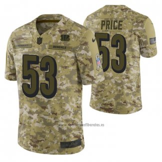 Camiseta NFL Limited Cincinnati Bengals 53 Billy Price 2018 Salute To Service Camuflaje