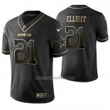 Camiseta NFL Limited Dallas Cowboys Ezekiel Elliott Golden Edition Negro