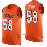 Camiseta NFL Limited Denver Broncos Sin Mangas 58 Miller Naranja