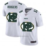 Camiseta NFL Limited Green Bay Packers Rodgers Logo Dual Overlap Blanco