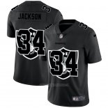 Camiseta NFL Limited Las Vegas Raiders Jackson Logo Dual Overlap Negro