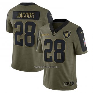 Camiseta NFL Limited Las Vegas Raiders Josh Jacobs 2021 Salute To Service Verde