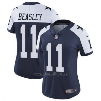 Camiseta NFL Limited Mujer Dallas Cowboys 11 Beasley Azul Blanco