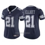 Camiseta NFL Limited Mujer Dallas Cowboys 21 Ezekiel Elliott Azul Vapor Untouchable