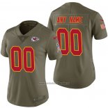 Camiseta NFL Limited Mujer Kansas City Chiefs Personalizada 2017 Salute To Service Verde