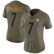 Camiseta NFL Limited Mujer Pittsburgh Steelers 7 Ben Roethlisberger Verde