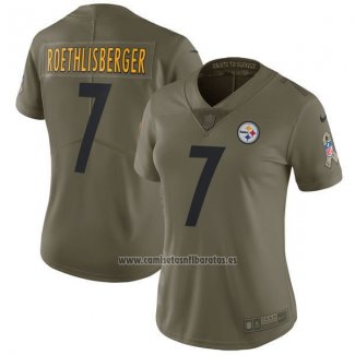 Camiseta NFL Limited Mujer Pittsburgh Steelers 7 Ben Roethlisberger Verde