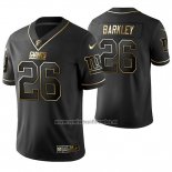 Camiseta NFL Limited New York Giants Saquon Barkley Golden Edition Negro