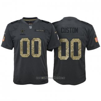 Camiseta NFL Limited Nino Dallas Cowboys Personalizada 2016 Salute To Service Negro