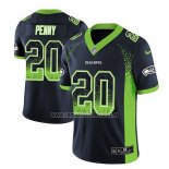 Camiseta NFL Limited Seattle Seahawks Rashaad Penny Azul 2018 Rush Drift Fashion