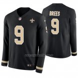Camiseta NFL Therma Manga Larga New Orleans Saints Drew Brees Negro
