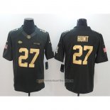 Camiseta NFL Anthracite Kansas City Chiefs 27 Hunt Limited Gold Negro