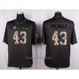 Camiseta NFL Anthracite Pittsburgh Steelers Polamalu 2016 Salute To Service