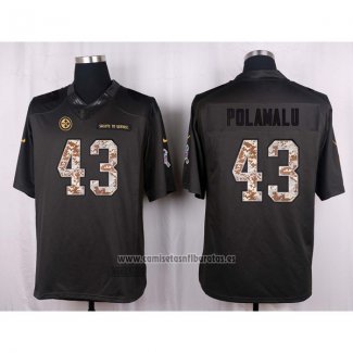 Camiseta NFL Anthracite Pittsburgh Steelers Polamalu 2016 Salute To Service