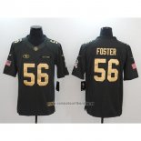 Camiseta NFL Anthracite San Francisco 49ers 56 Foster Limited Gold Negro