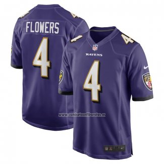 Camiseta NFL Game Baltimore Ravens Zay Flowers 2023 NFL Draft First Round Pick Violeta