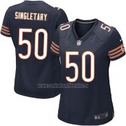 Camiseta NFL Game Mujer Chicago Bears Singletary Blanco Azul