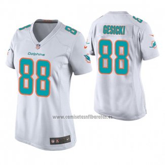 Camiseta NFL Game Mujer Dolphins Mike Gesicki Blanco