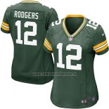 Camiseta NFL Game Mujer Green Bay Packers Rodgers Verde Militar2