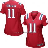 Camiseta NFL Game Mujer New England Patriots Edelman Rojo