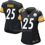 Camiseta NFL Game Mujer Pittsburgh Steelers Burns Negro