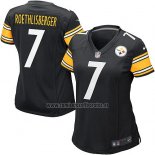 Camiseta NFL Game Mujer Pittsburgh Steelers Roethlisberger Negro