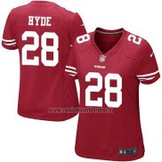 Camiseta NFL Game Mujer San Francisco 49ers Hyde Rojo