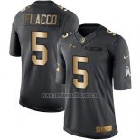 Camiseta NFL Gold Anthracite Baltimore Ravens Flacco Salute To Service 2016 Negro