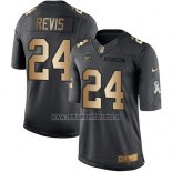 Camiseta NFL Gold Anthracite New York Jets Revis Salute To Service 2016 Negro