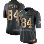 Camiseta NFL Gold Anthracite Pittsburgh Steelers Brown Salute To Service 2016 Negro