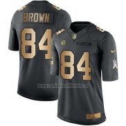 Camiseta NFL Gold Anthracite Pittsburgh Steelers Brown Salute To Service 2016 Negro