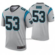 Camiseta NFL Legend Carolina Panthers 53 Brian Burns Inverted Gris