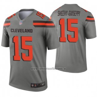 Camiseta NFL Legend Cleveland Browns 15 Damon Sheehy Guiseppi Inverted Gris