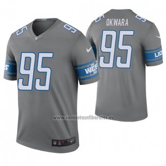 Camiseta NFL Legend Detroit Lions Romeo Okwara's Gris Color Rush