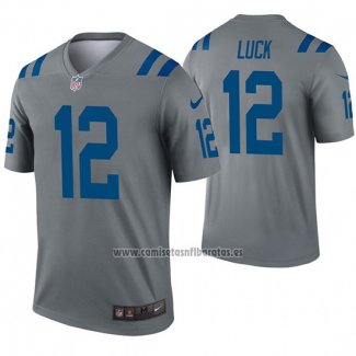 Camiseta NFL Legend Indianapolis Colts 12 Andrew Luck Inverted Gris
