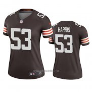 Camiseta NFL Legend Mujer Cleveland Browns Nick Harris Marron