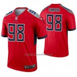 Camiseta NFL Legend Tennessee Titans 98 Jeffery Simmons Inverted Rojo