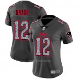 Camiseta NFL Limited Mujer New England Patriots Brady Static Fashion Gris