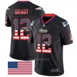 Camiseta NFL Limited New England Patriots Tom Brady Rush USA Flag Negro