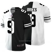 Camiseta NFL Limited New Orleans Saints Brees White Black Split