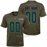 Camiseta NFL Limited Nino Seattle Seahawks Personalizada Salute To Service Verde