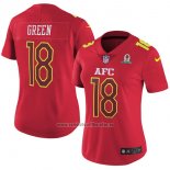 Camiseta NFL Mujer Pro Bowl AFC Green 2017 Rojo