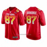 Camiseta NFL Pro Bowl New England Patriots 87 Rob Gronkowski AFC 2018 Rojo