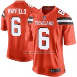 Camiseta NFL Game Cleveland Browns 6 Baker Mayfield Naranja 2018 Draft Pick