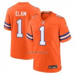 Camiseta NFL Game Denver Broncos Jason Elam Mile High Collection 1977 Throwback Retired Naranja