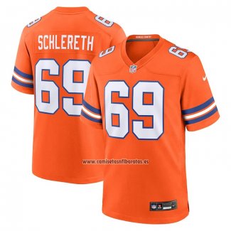 Camiseta NFL Game Denver Broncos Mark Schlereth Mile High Collection 1977 Throwback Retired Naranja